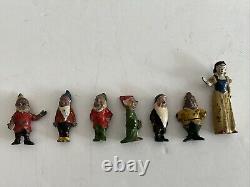 Vintage Britains Disney Snow White & Six Dwarfs. Produced 1938/39 Only. Lead