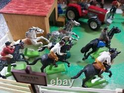 Vintage Britains Farm Yard Stables, Horses, Ponys, Figures, Outbuilding +more