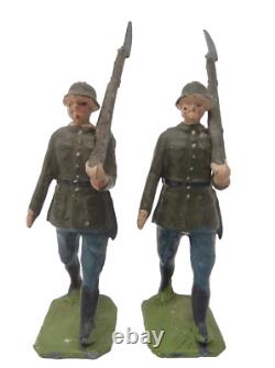 Vintage Britains German Army Infantry Steel Helmets Boxed Set 432 With 2 Extras