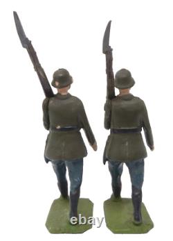 Vintage Britains German Army Infantry Steel Helmets Boxed Set 432 With 2 Extras