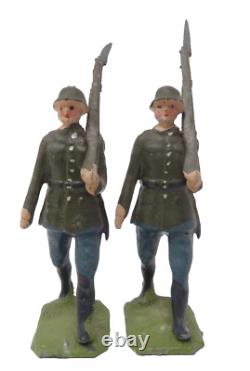 Vintage Britains German Army Infantry Steel Helmets Boxed Set 432 With 2 Extras