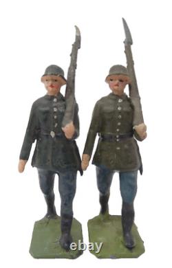 Vintage Britains German Army Infantry Steel Helmets Boxed Set 432 With 2 Extras