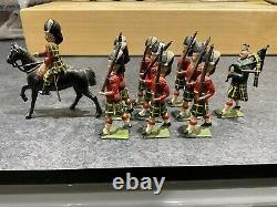 Vintage Britains Gordon Highlanders With Mounted Officer And Piper