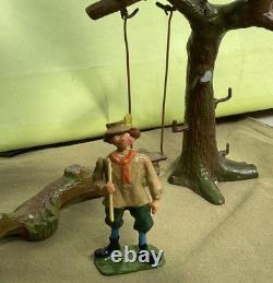 Vintage Britains Lead Civilian. Rare Village Idiot Articulating Arm. 1/32 Scale