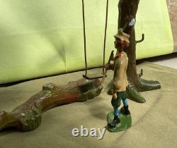 Vintage Britains Lead Civilian. Rare Village Idiot Articulating Arm. 1/32 Scale