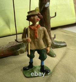 Vintage Britains Lead Civilian. Rare Village Idiot Articulating Arm. 1/32 Scale