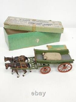 Vintage Britains Lead Metal Boxed Set 5F Home Farm Wagon. Pre War c1930s
