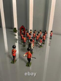 Vintage Britains Lead Toy Marching Band + Scenery x 24
