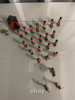 Vintage Britains Lead Toy Marching Band + Scenery x 24