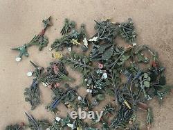 Vintage Britains Miniature Lead Painted Flowers, Plants & Flowerbeds Job Lot