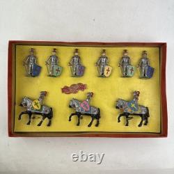 Vintage Britains Painted Lead Knights And Box