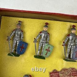 Vintage Britains Painted Lead Knights And Box