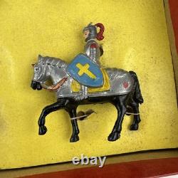 Vintage Britains Painted Lead Knights And Box