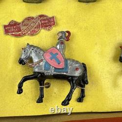 Vintage Britains Painted Lead Knights And Box