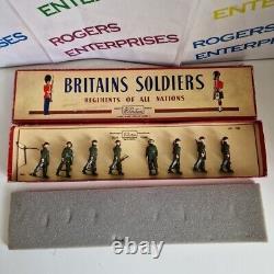 Vintage Britains Soldiers 1858 British Infantry In Full Battledress Set Of 8 Fig