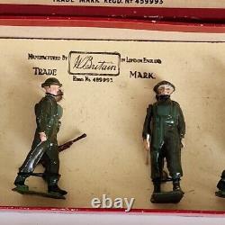 Vintage Britains Soldiers 1858 British Infantry In Full Battledress Set Of 8 Fig