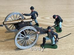 Vintage Britains, Swoppet, Acw Union Canon Crew, 1/32 Scale. Toy Soldiers