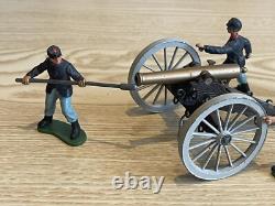 Vintage Britains, Swoppet, Acw Union Canon Crew, 1/32 Scale. Toy Soldiers