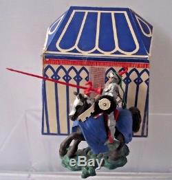Vintage Britains Swoppets Knight H1453 Defending With Lance / Tent Box Version