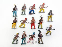 Vintage Britians metal / lead Native amercan indians figures x14 L4