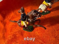 Vintage English Lead Cavalry Figures on Horses (Set of 5) Hand Painted