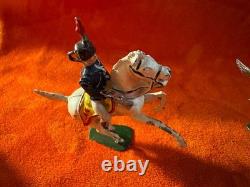 Vintage English Lead Cavalry Figures on Horses (Set of 5) Hand Painted