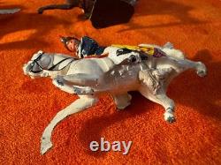 Vintage English Lead Cavalry Figures on Horses (Set of 5) Hand Painted