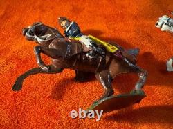 Vintage English Lead Cavalry Figures on Horses (Set of 5) Hand Painted