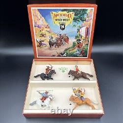Vintage Herald Unbreakable Models Mounted Cowboys and Indians H7602 V RARE VGC
