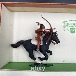 Vintage Herald Unbreakable Models Mounted Cowboys and Indians H7602 V RARE VGC