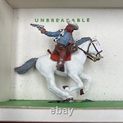 Vintage Herald Unbreakable Models Mounted Cowboys and Indians H7602 V RARE VGC