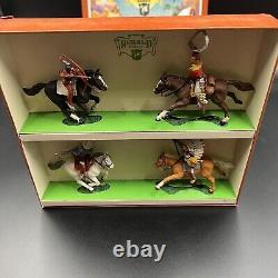 Vintage Herald Unbreakable Models Mounted Cowboys and Indians H7602 V RARE VGC