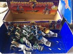 Vintage Knights Of The Sword Lion Castle&shop Display Box Of Mounted Knights