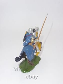 Vintage Lead Britains 9496 Knight with Lance Rearing Horse Knights of Agincourt