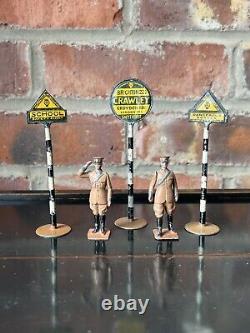 Vintage Lead Britains / Givjoy Motor Patrols and Road Signs Set