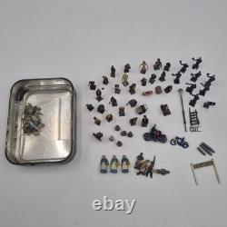 Vintage Miniature Lead Toy Villagers And Railway Paraphenalia Circa 1930s