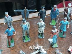 Vintage Mixed Lot of Britains Lead Farm People Figures Animals Plus Garden