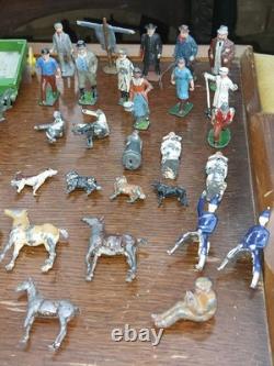 Vintage Mixed Lot of Britains Lead Farm People Figures Animals Plus Garden