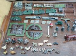 Vintage Mixed Lot of Britains Lead Farm People Figures Animals Plus Garden