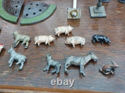 Vintage Mixed Lot of Britains Lead Farm People Figures Animals Plus Garden