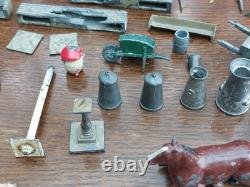 Vintage Mixed Lot of Britains Lead Farm People Figures Animals Plus Garden