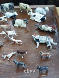Vintage Mixed Lot of Britains Lead Farm People Figures Animals Plus Garden