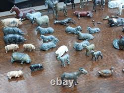 Vintage Mixed Lot of Britains Lead Farm People Figures Animals Plus Garden
