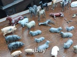 Vintage Mixed Lot of Britains Lead Farm People Figures Animals Plus Garden