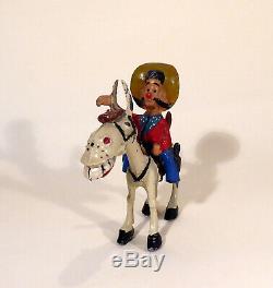 Vintage Rare Hank Cowboy with Silver King Lead Toy by Sacul England