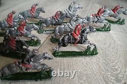 Vintage Set of 11 Britains Full Cast Lead Soldiers Mounted Cavalry 100 years Old