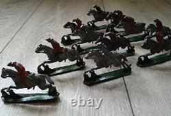 Vintage Set of 11 Britains Full Cast Lead Soldiers Mounted Cavalry 100 years Old