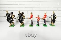 Vintage Zulu Wars Vintage Lead Metal Toy Soldiers Set In Box by J. REYNOLDS