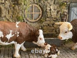 Vintage britains Farm Simmental Family Set, Repainted Customised Unique Model