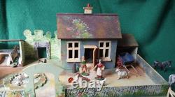 WENDAL TOYS 1948 ALUMINIUM FARM FIGURES ANIMALS & WOODEN FARM 40pc INC BRITAINS